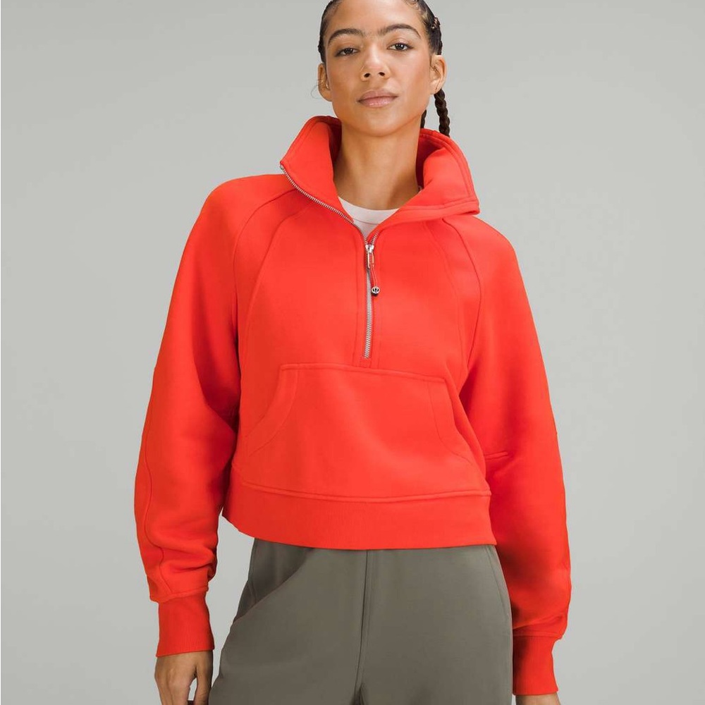 LULULEMON Scuba funnel neck sweatshirt solar orange M L like new
